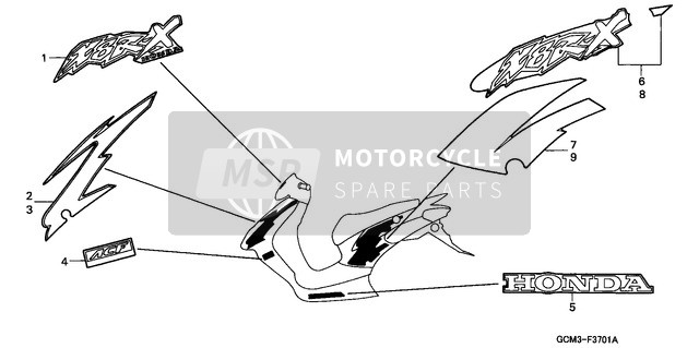 Honda SZX50X 1999 Stripe (5) for a 1999 Honda SZX50X